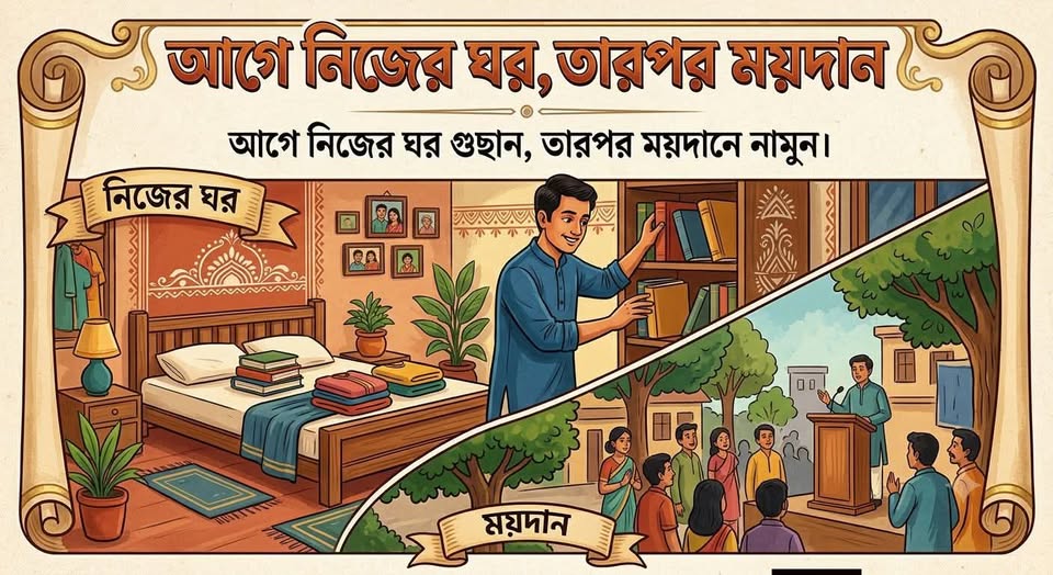 আগে নিজের ঘর, তারপর ময়দান আগে নিজের ঘর, তারপর ময়দান
